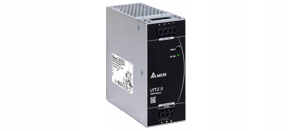 Delta Napájecí zdroj s pevným napětím na Din lištu 24V/20A Lyte II DRL-24V480W1EN