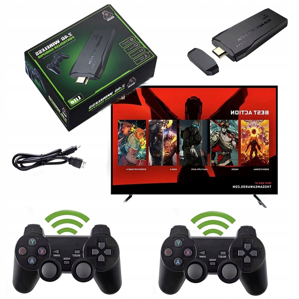 Hdmi Televizní Herní Konzole S 2X Gamepadem, Paměťová Karta 64G 20000+ Her