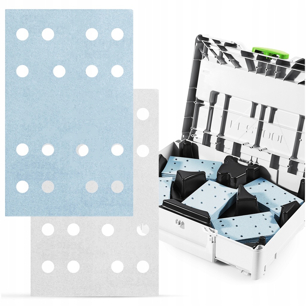100x Brusné kotouče Brusný papír Festool Rzep Brusky 80x133 Systainer