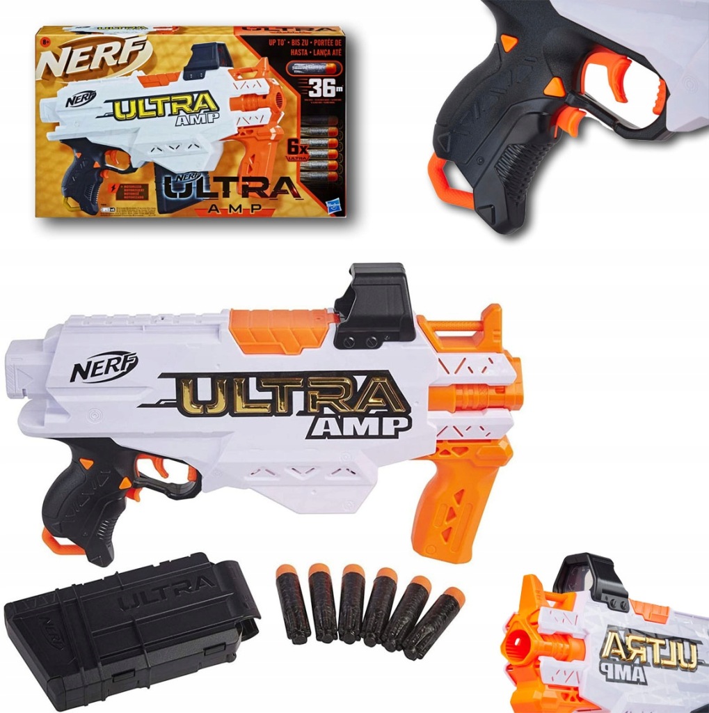 Raketomet Puška Na 6 Šipek Nerf Ultra Amp Pro Děti