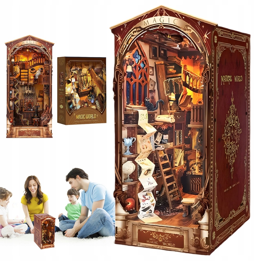 Domeček K Sestavení Puzzle 3D Led Booknook Kouzelný Svět Diy