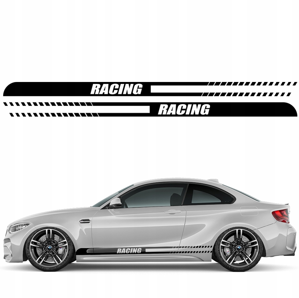 2xNAKLEJKA Grafika na bok auta Pásky Sportovní Pásy Linie Racing 10x205