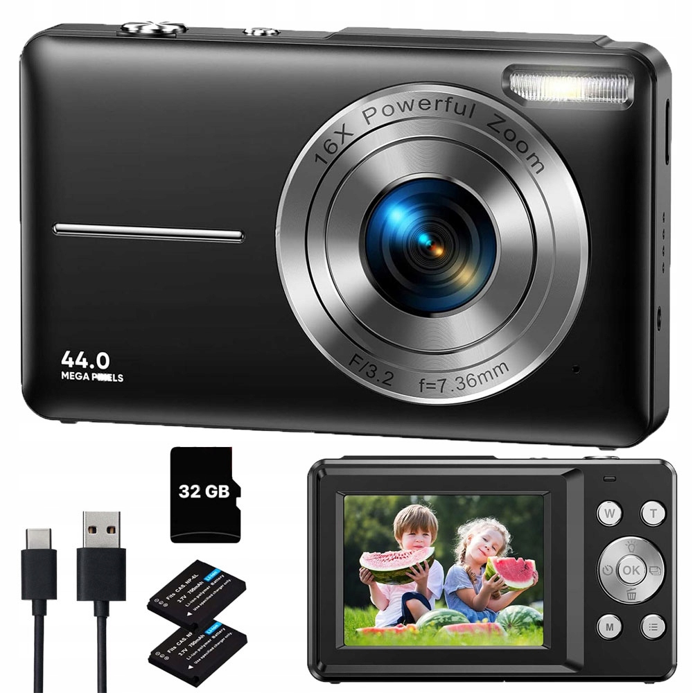 Digitální Fotoaparát Hd Pro Děti S Protinárazovým Zoomem 32 Gb