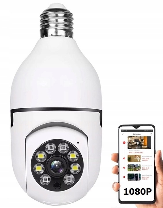 Otočná Kamera Vnitřní žárovka pro monitorování Wifi Full Hd 2MP