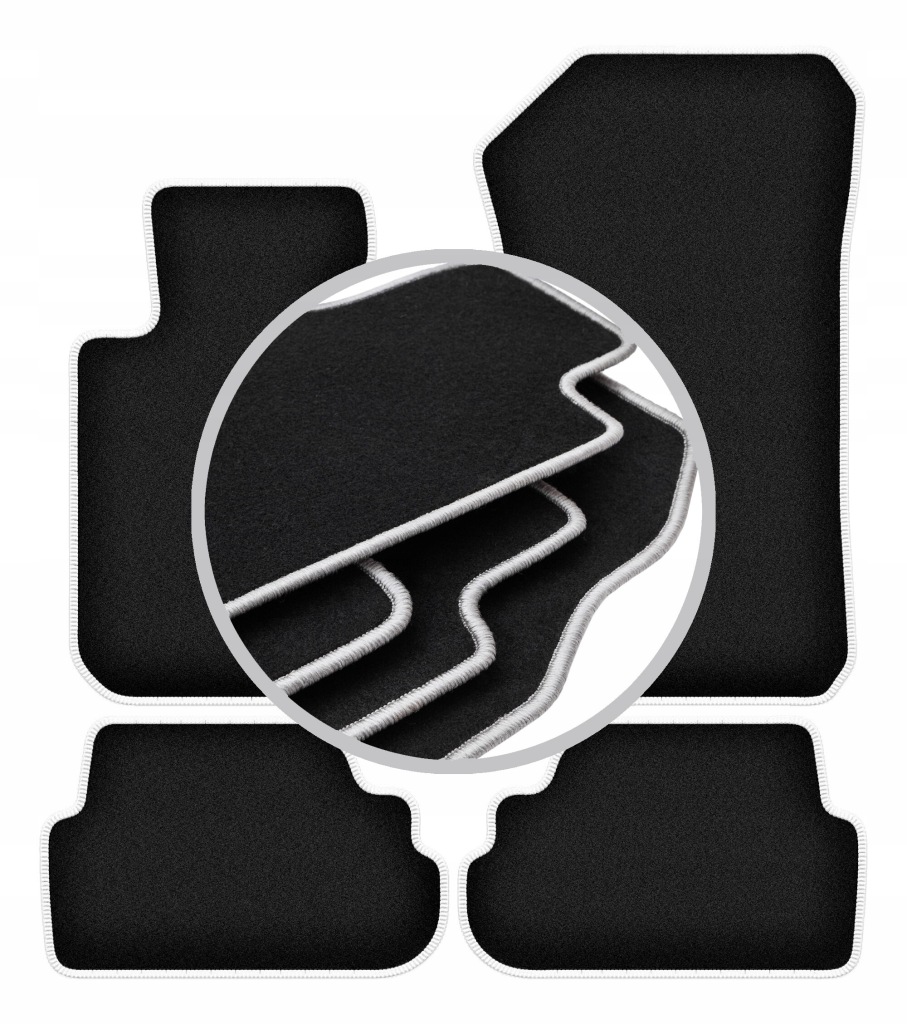 Koberce do auta stříbrné barvy pro: Bmw 1 E81 hatchback 2007-2012