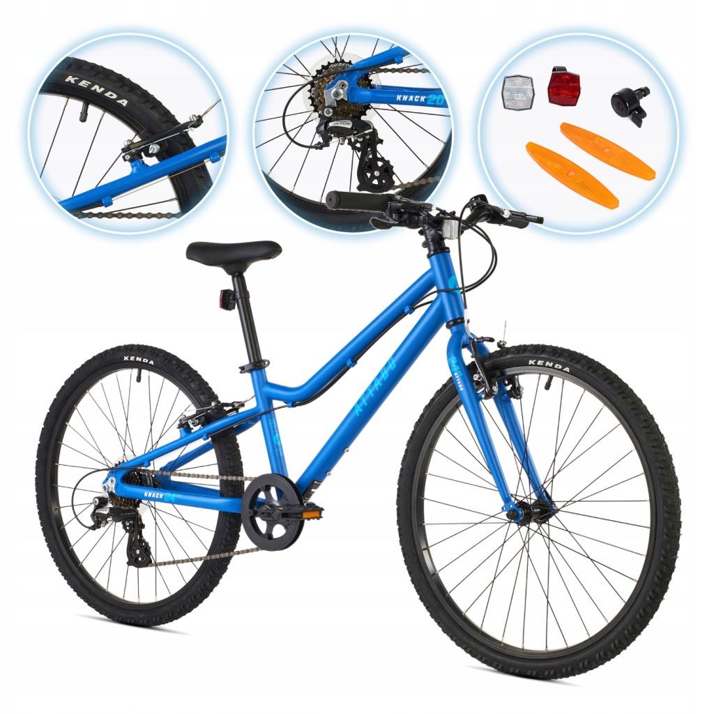 Dětské kolo Attabo Knack 24" modré, lehký hliník Shimano Altus