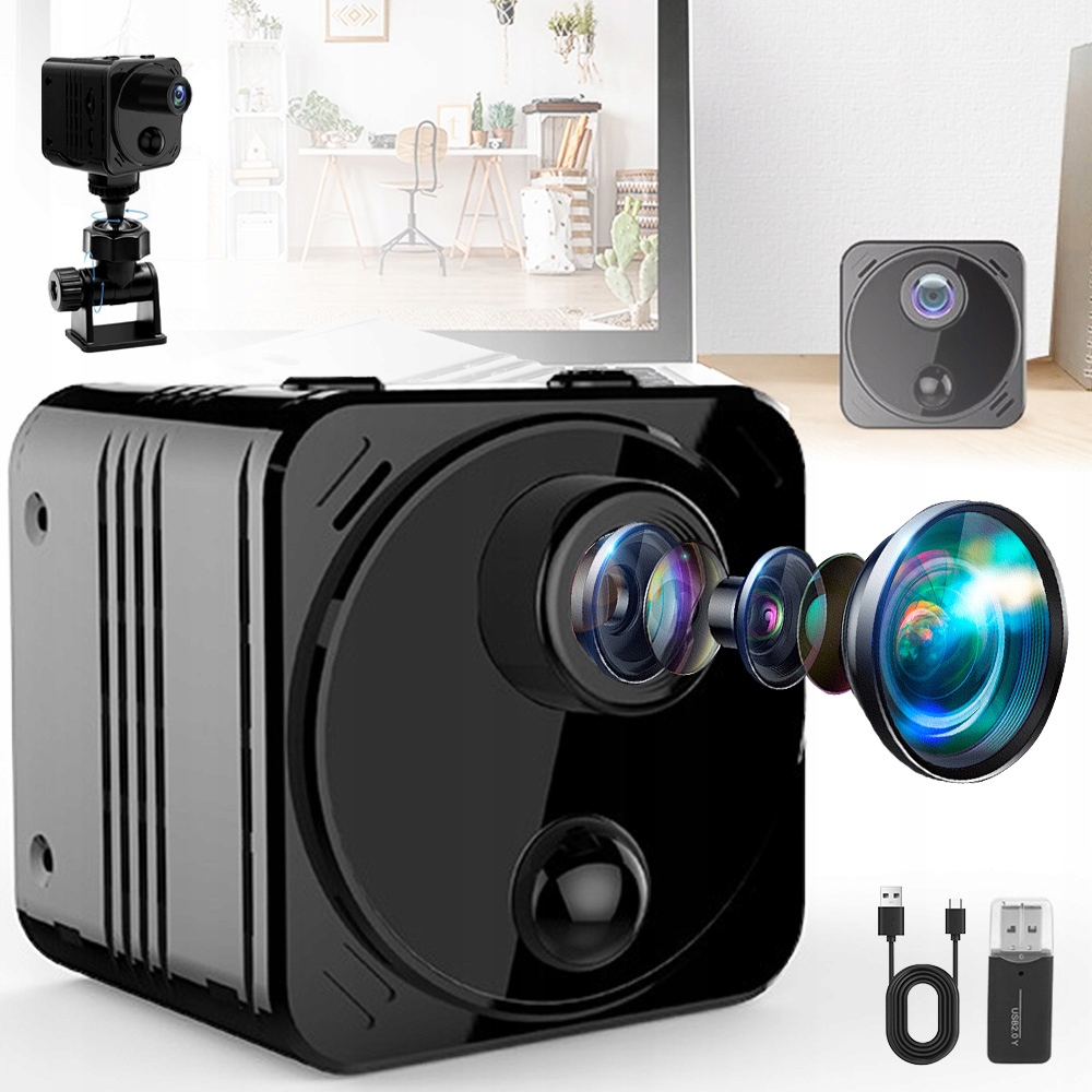 Mini Špionážní Kamera S Skrytou Detekcí Pohybu 160° Wifi 4K