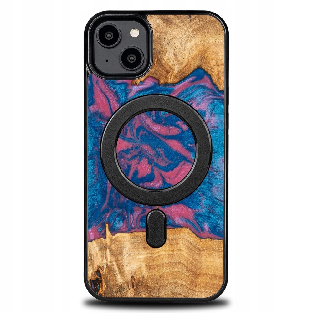 Pouzdro Bewood Unikátní pro iPhone 15 Plus Neonové Vegas s MagSafe