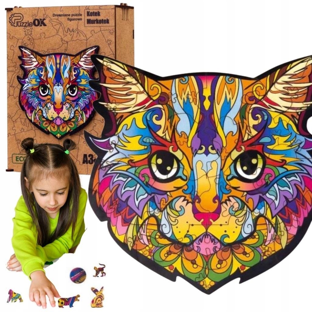 Vzdělávací Skládačky pro miminko Puzzelki Hračka vybízí k Objevování