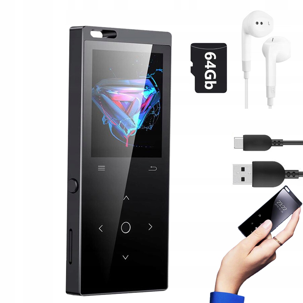 Přehrávač MP4 LCD Diktafon Hd 64 Gb Sluchátka