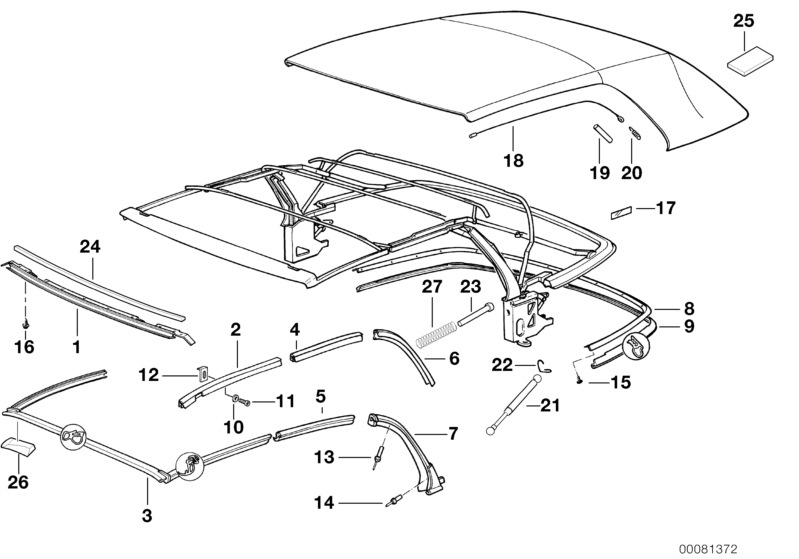 BMW 3 E36 Cabrio Szyna oprawy przednia Nowa OE 8169871 — zdjęcie 2