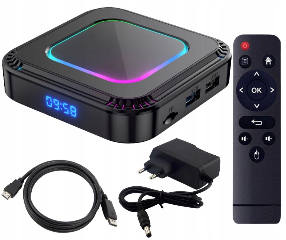 Smart Tv Box 4K Multimediální Adaptér 8K Android 13 Bluetooth Wifi Dálkové Ovládání