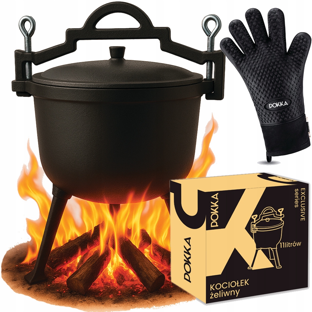 Kociołek żeliwny Pokka 11L – zestaw
