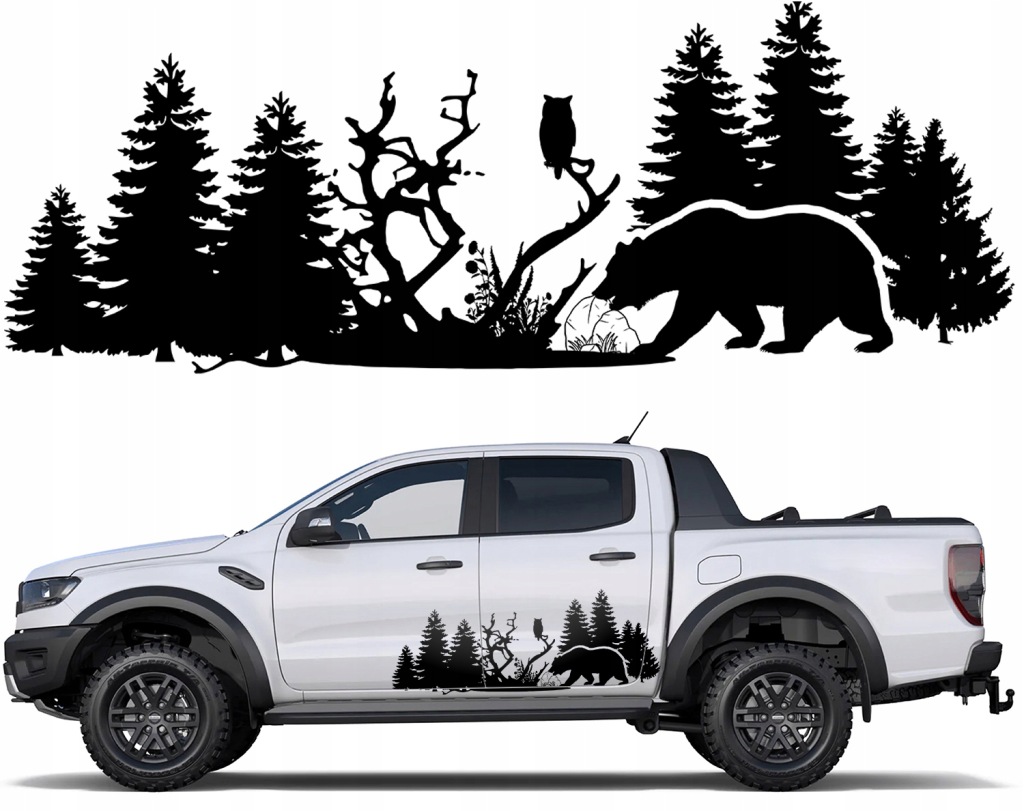 Samolepka Grafika na karavan auto Medvěd Bear Las Wild Nature 44x115