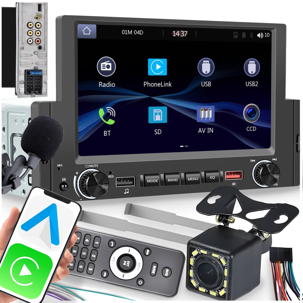 Autorádio 1 Din Usb Dotykové Android Auto Carplay Mirror Link Usb