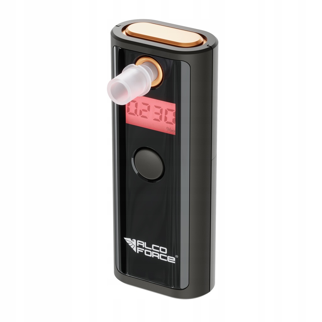 Elektrochemický alkoholtester Alcoforce Cop-r Náustky Roční Kalibrace Pouzdro