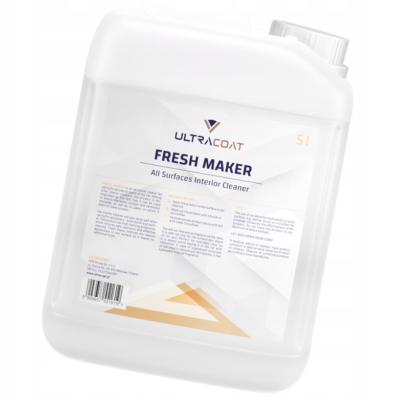 Zdjęcie okazji: Ultracoat Fresh Maker 5L Płyn Do Czyszczenia Wnętrza Auta Interior Cleaner