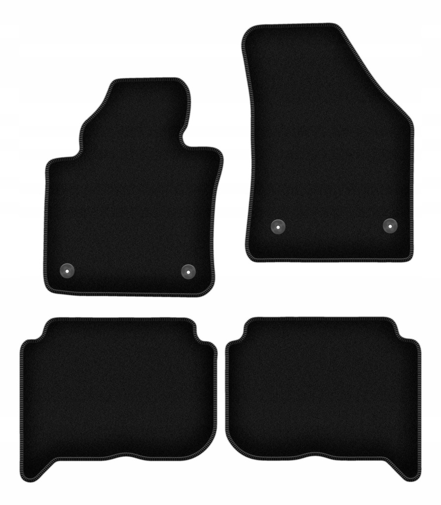 Velurové koberce Basic černé pro: Volkswagen Touran I minivan (2004-2010)
