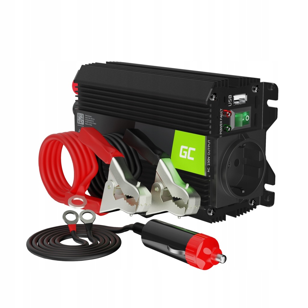 GreenCell Pro Měnič Napětí automobilová 24V 300W 600W Usb pro nákladní automobily