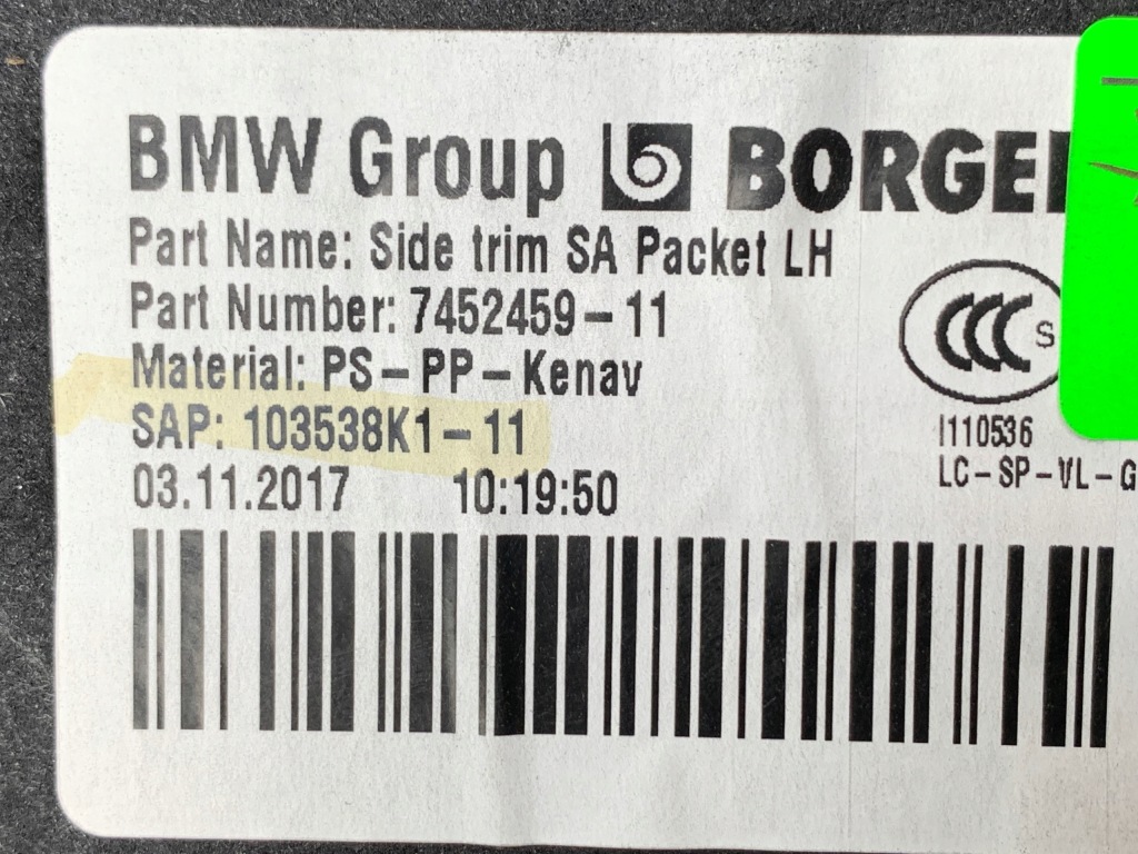 Bmw X3 G01 Obudowa Bok Bagażnika Lewy 7452459 — zdjęcie 5