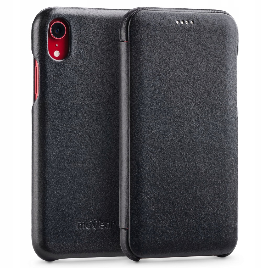 Pouzdro kožené na iPhone Xr Obal book slim case Černé Movear