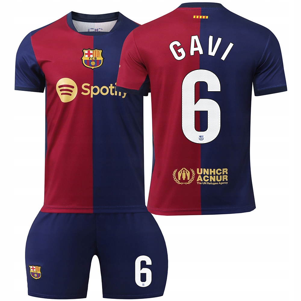 2024 F C Barcelona Home No. 6 GAVI children's jersey