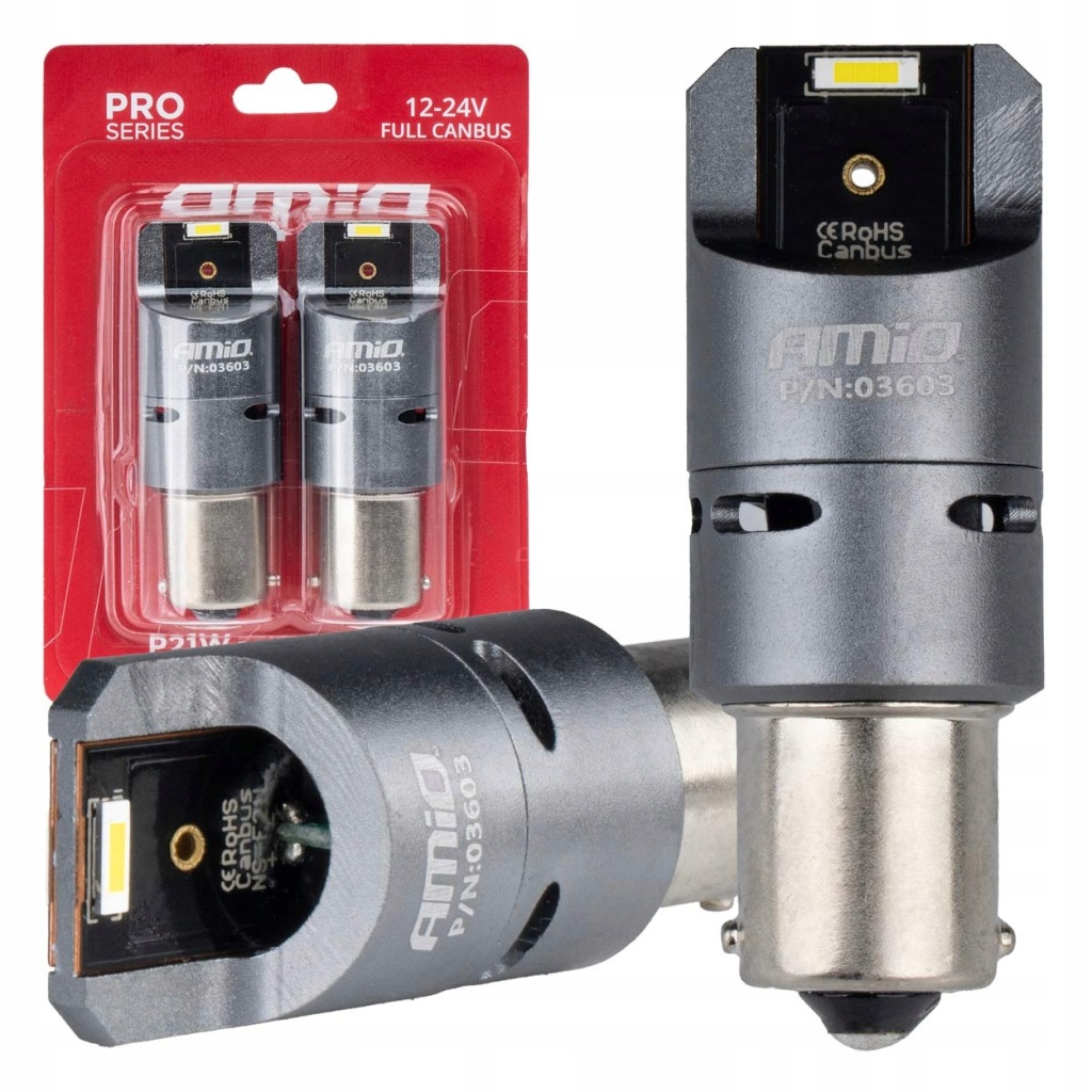 Led žárovky Full Canbus Pro BA15S P21W 2x1860SMD bílé 12V 24V AMIO-03603