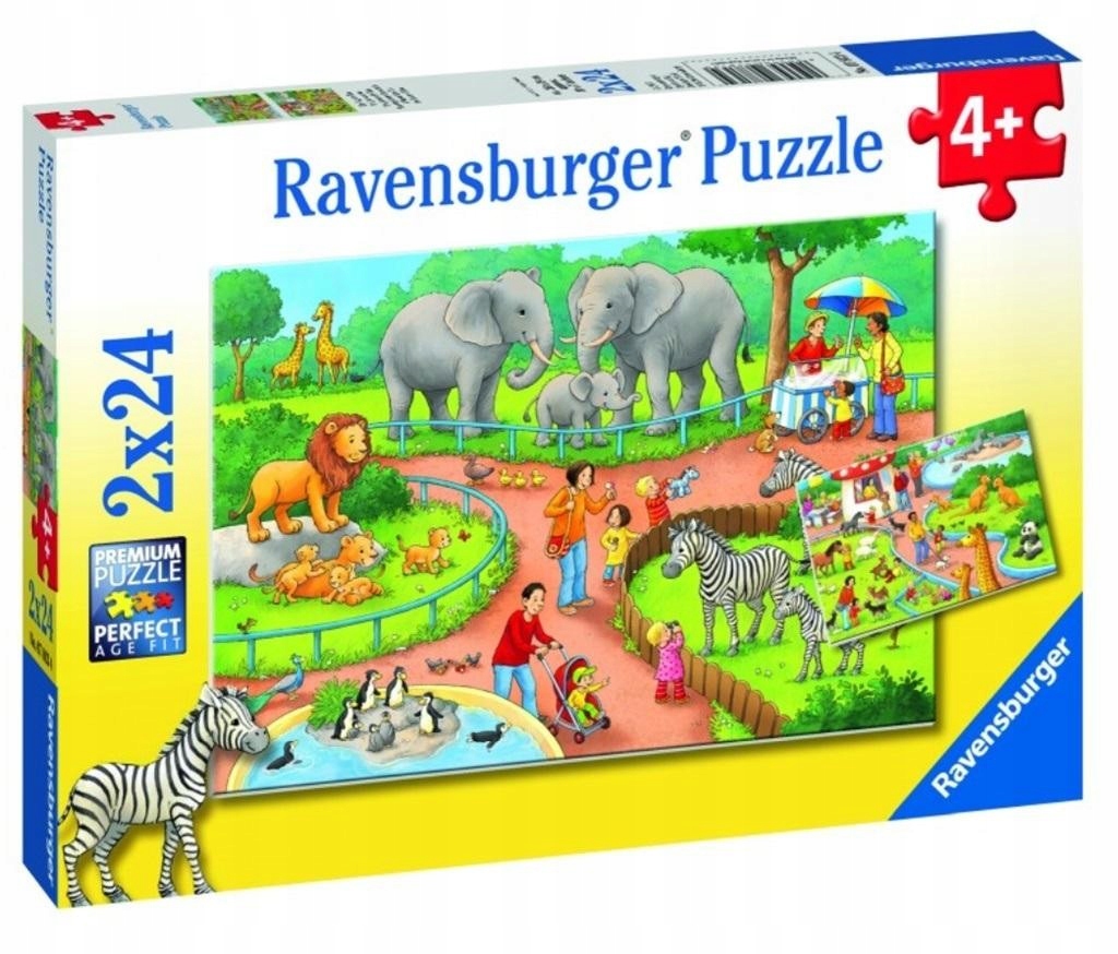 Puzzle kartonové na Skládání pro děti 2x24 dílků Den V Zoo