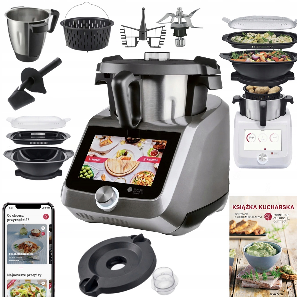 Kuchyňský Robot Lidlomix Monsieur Cuisine Smart 2025 Titanový Apka Wi-Fi