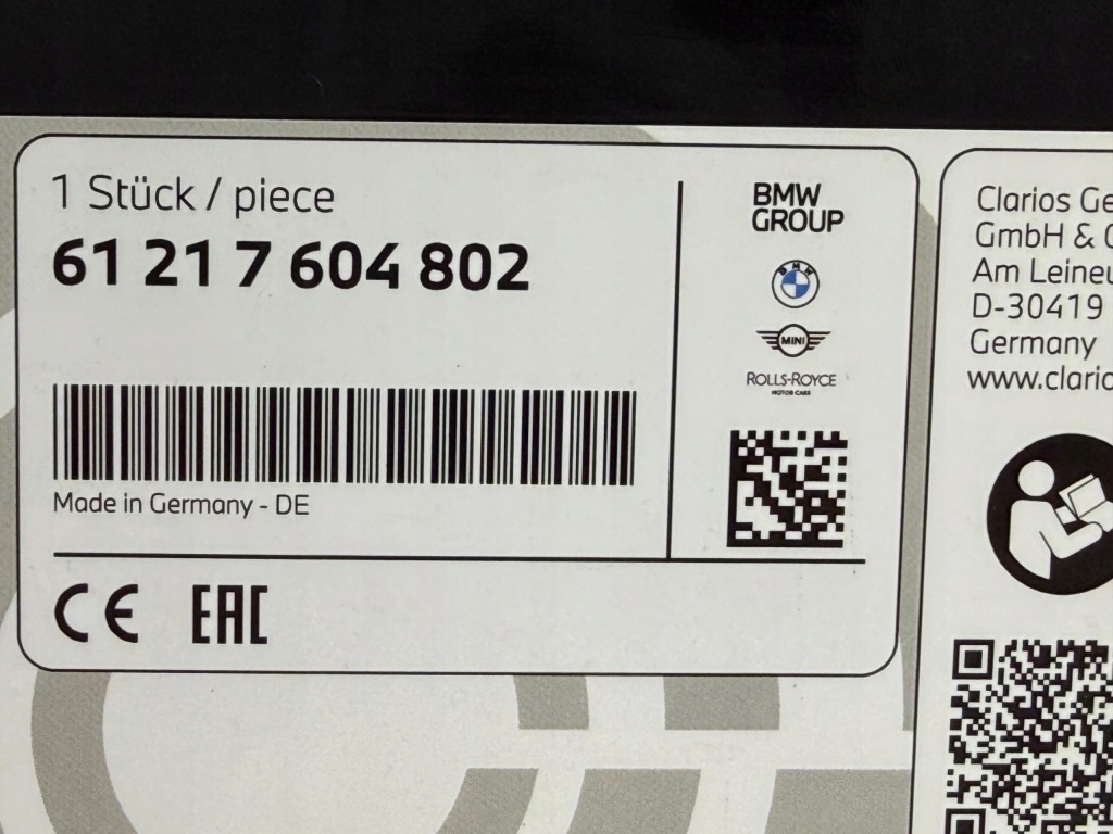 BMW MINI F39 F45 F48 Akumulator AGM Start Stop 12V/60Ah Nowy OE 7604802 — zdjęcie 6