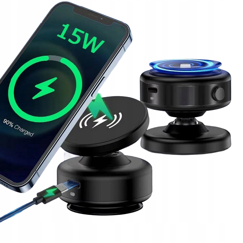 Magnetická bezdrátová nabíječka 15W Přísavka, Magsafe Qi iPhone