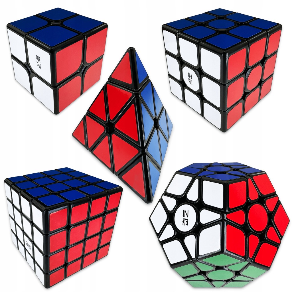 Sada Kostek 2X2 3X3 4X4 Pyramida Megaminx QiYi Originální Kostka