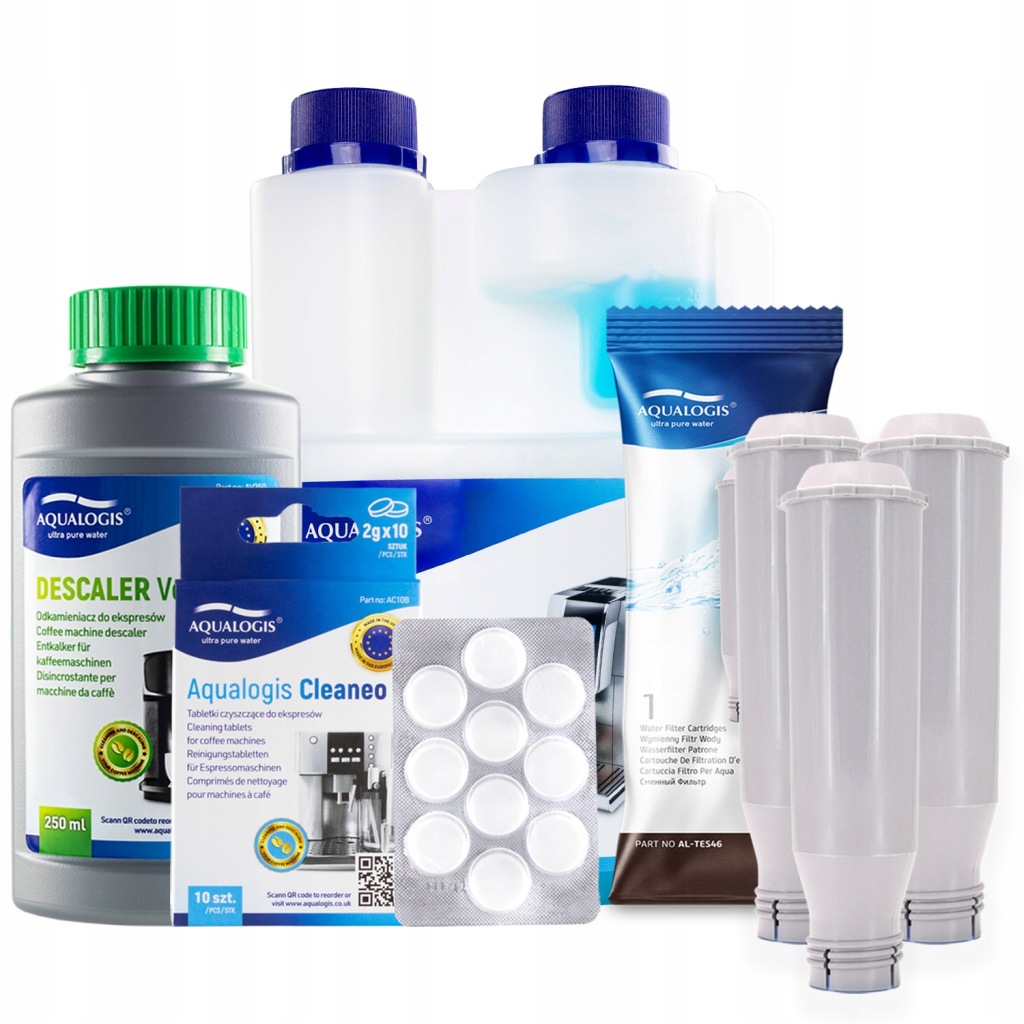 3x Filtr do kávovaru Krups AL-TES46 Tekutina Odvápňovač 250 ml Tablety