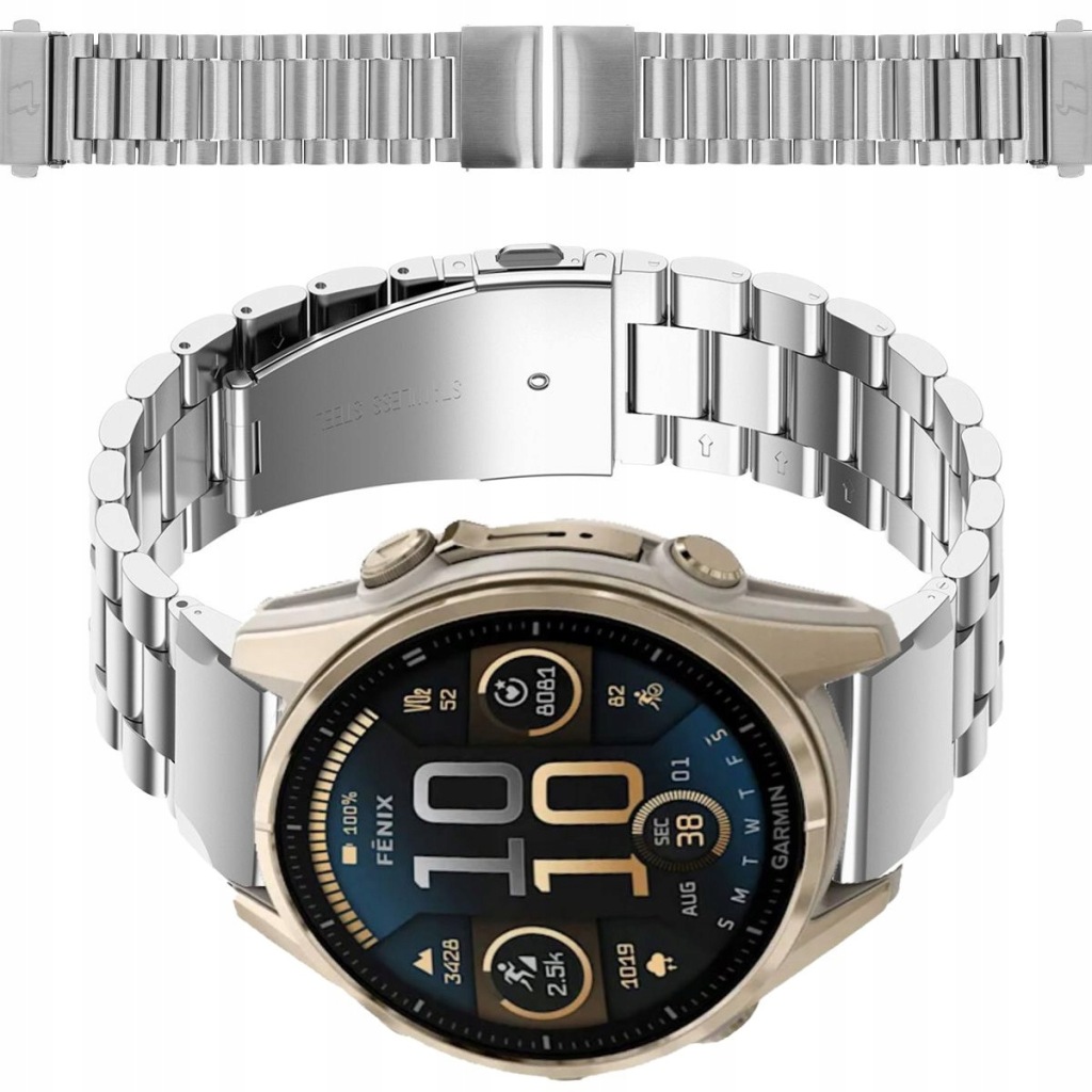 Pásek z z nerezové oceli pro hodinky Bizon, QuickFit 20 mm, řemínek