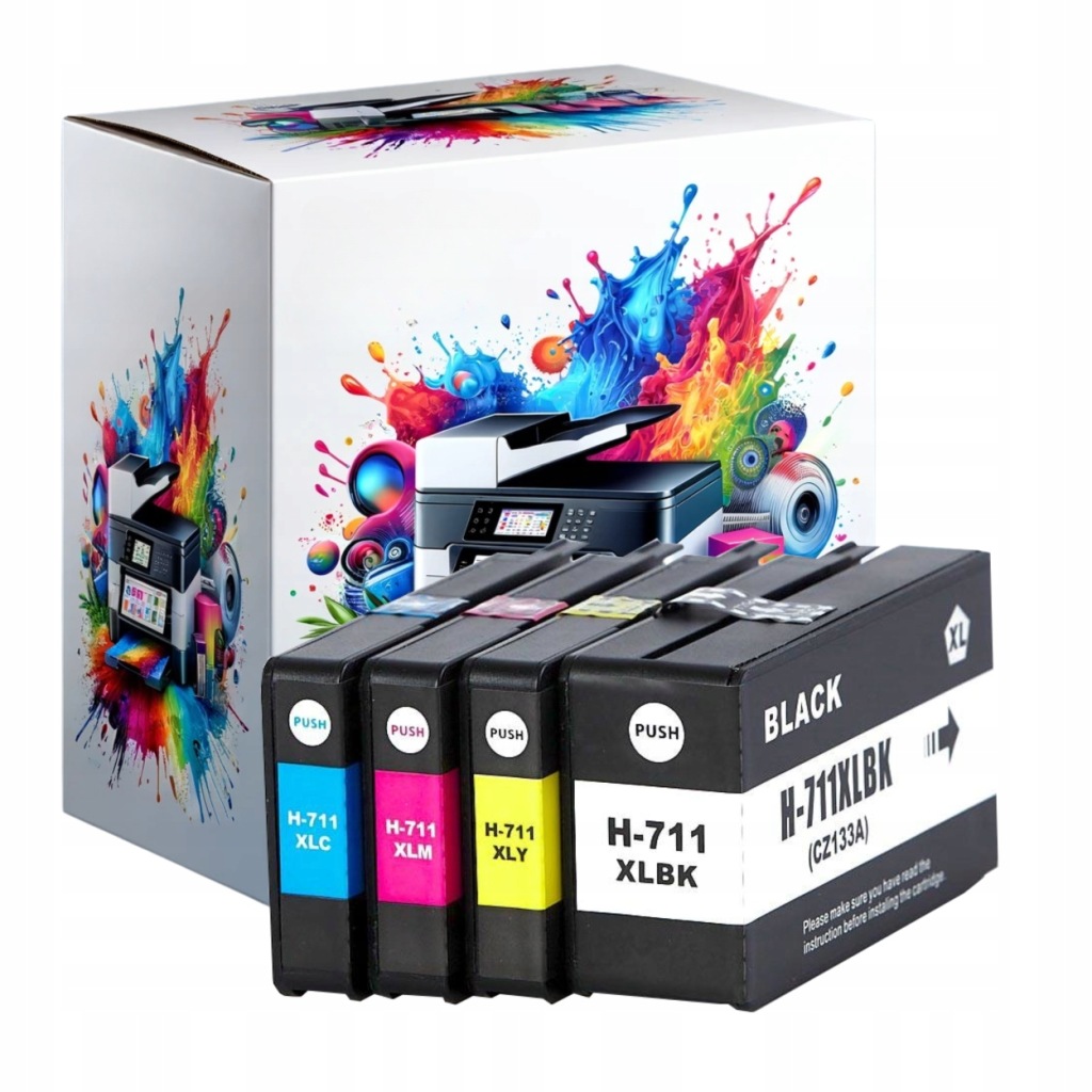 5 x Inkousty Pro Hp 711 XL Designjet T120 T520 T525 T530 T125 CZ133A T130 Set