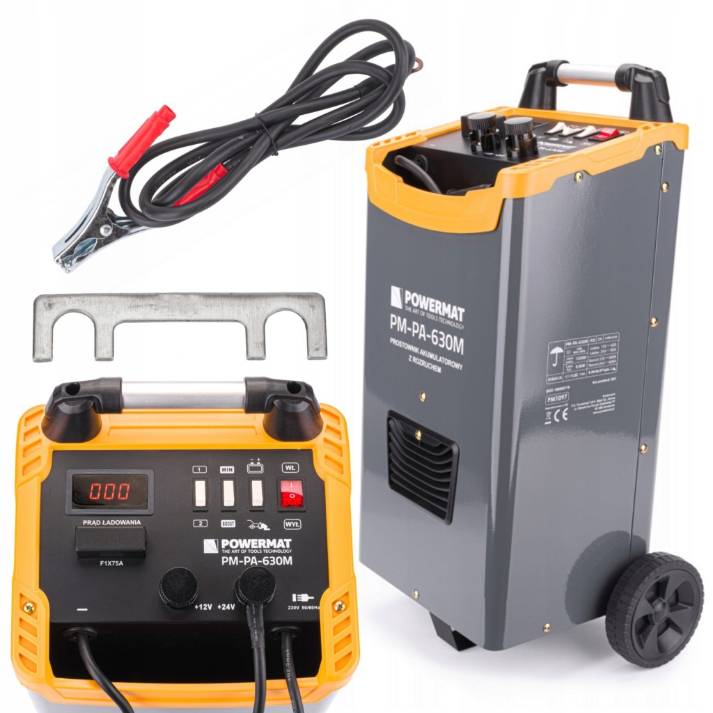 Nabíječka Autobaterií S Funkcí Startování 600A 12/24V Pro Dodávky, Tir, Traktory S LCD Displejem