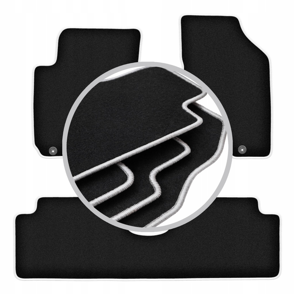 Koberce do auta stříbrné barvy pro: Hyundai Tucson I Suv 2004-2010