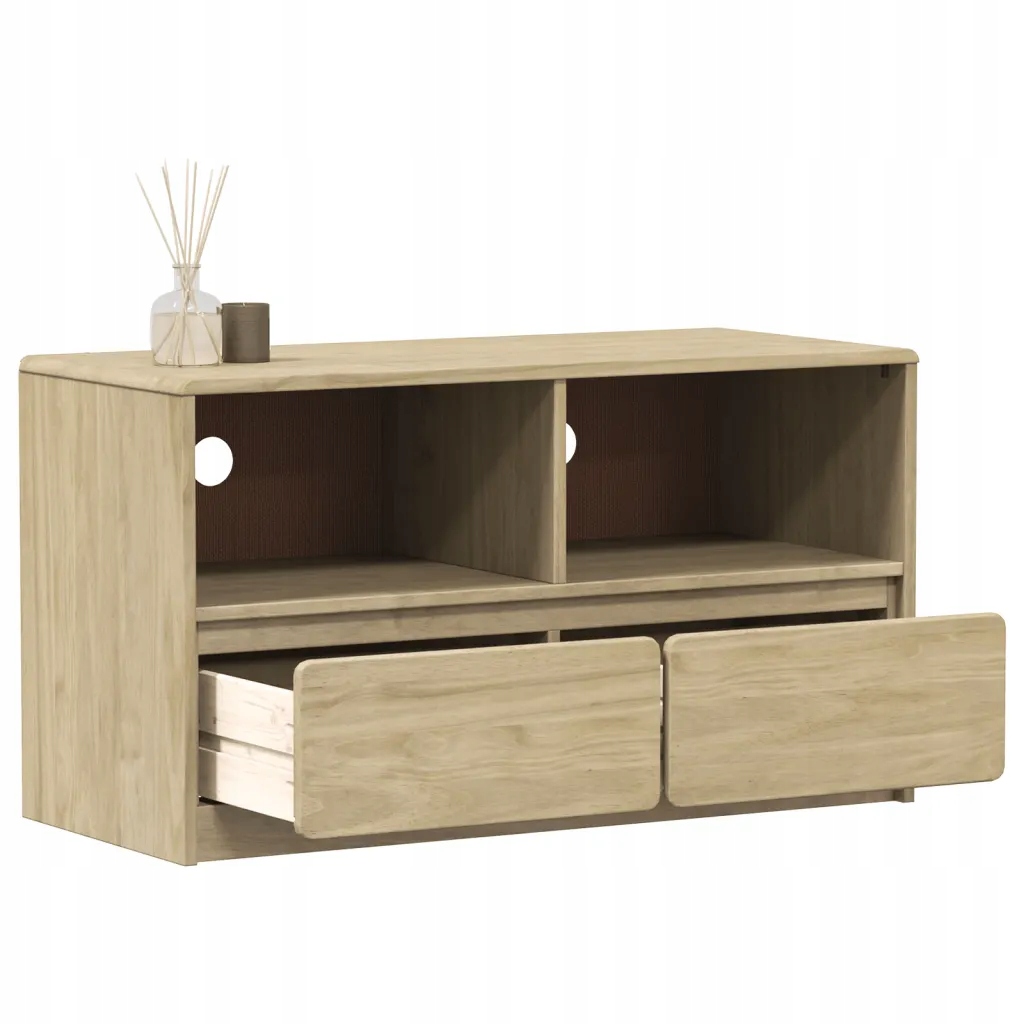 Petrashop Tv skříňka Sauda 99 x 43 x 55 cm masivní borové dřevo Hnědá 3775