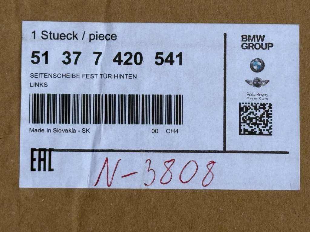 BMW X2 F39 Szyba Lewa Tylna Trójkąt SSG FUYAO Nowa OE 7420541 — zdjęcie 5
