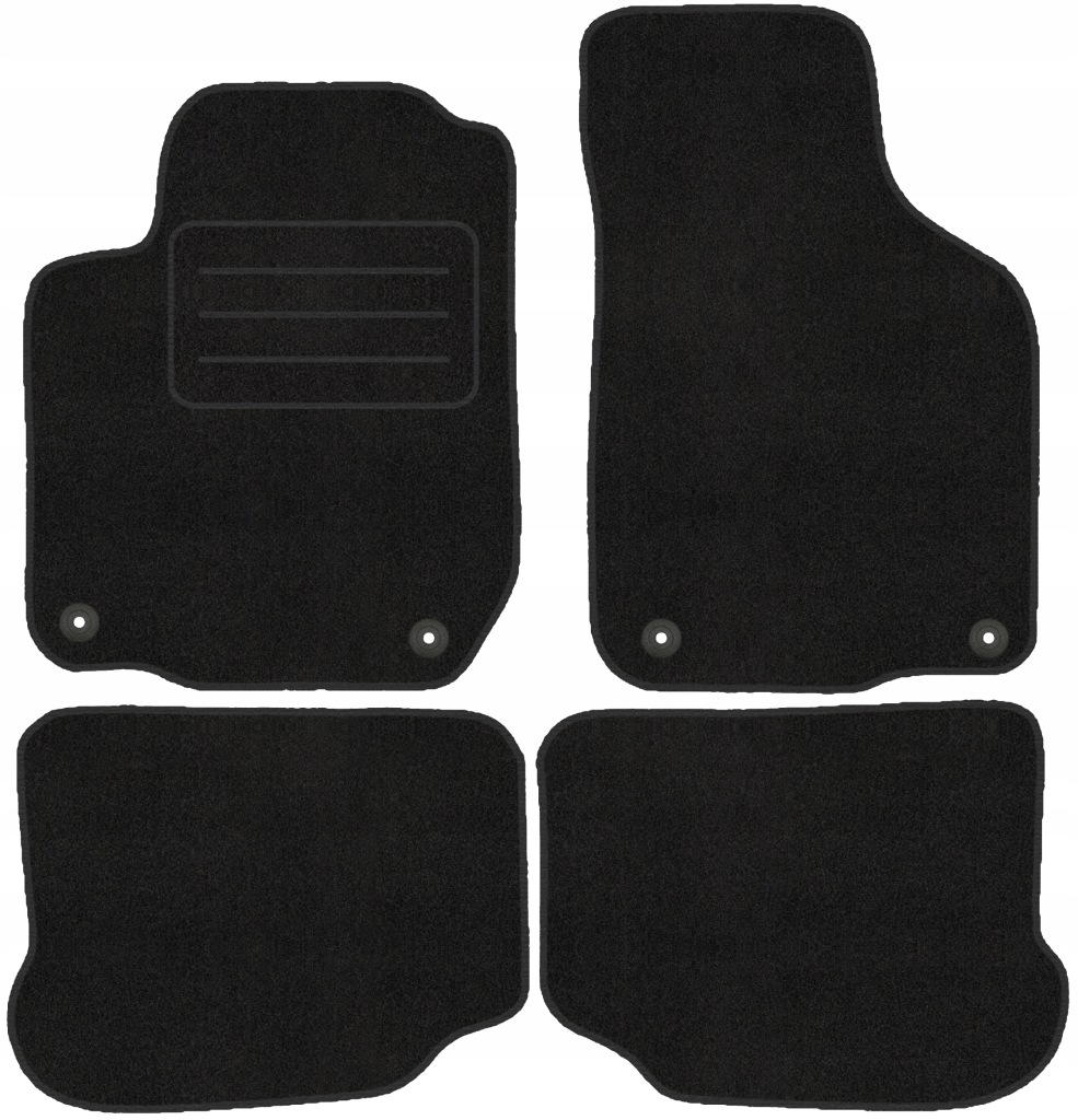Velurové koberce Lux pro Volkswagen Golf IV (1997-2006) Černé Stopky