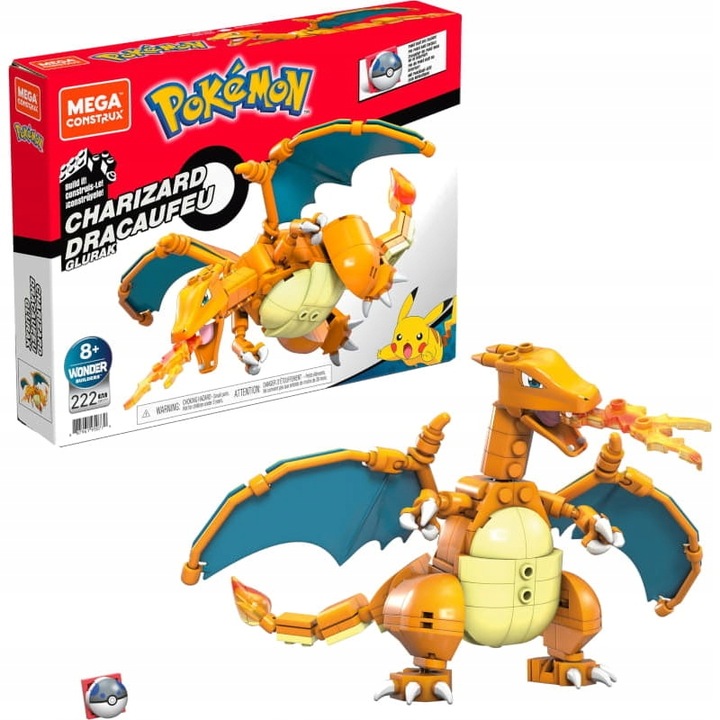 Construx Stavebnice Pokemon Charizard Ohnivá Bitva Pohyblivá Figurka Sada