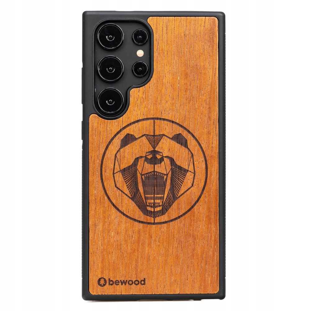 Dřevěné Pouzdro Bewood pro Samsung Galaxy S24 Ultra Medvěd Merbau