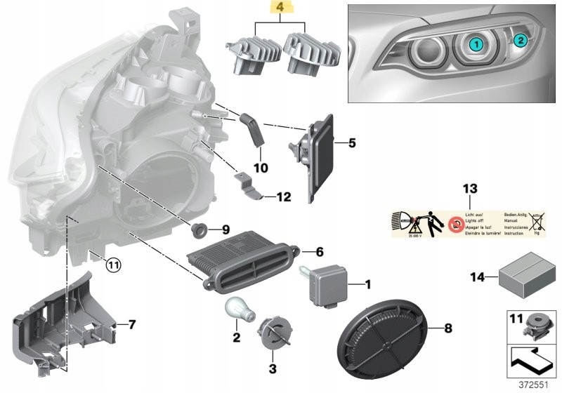BMW F22 F23 F87 Moduł Sterownik LED DRL Świateł Dziennych Nowe OE 7388924 — zdjęcie 2