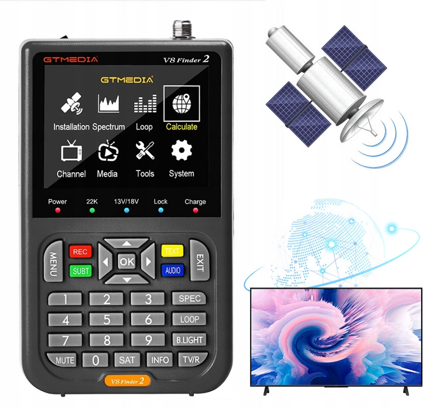 Vysoká Kvalita Gtmedia V8 LCD Měřič Pro Satelit DVB-S2X S2 Finder
