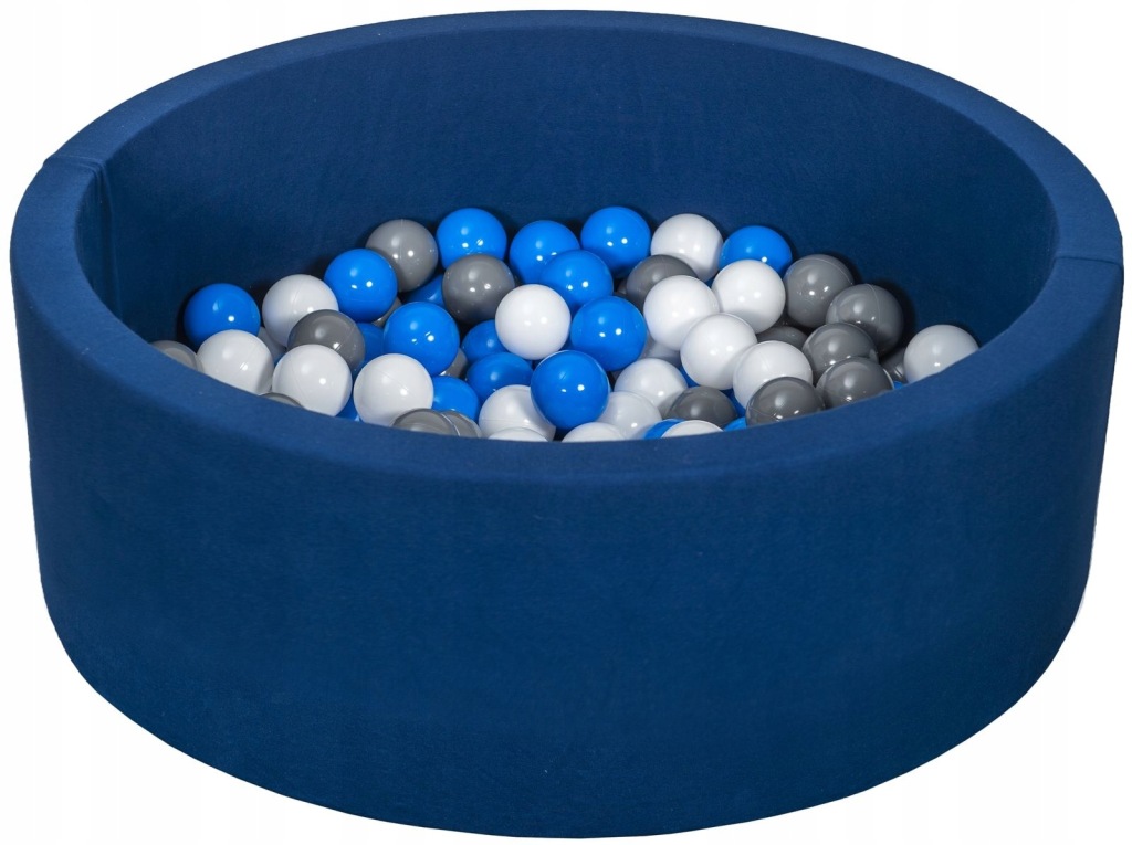 Suchý bazének pro dítě s míčky 150 Ks, tmavě modrý (bílý, modrý, šedý)