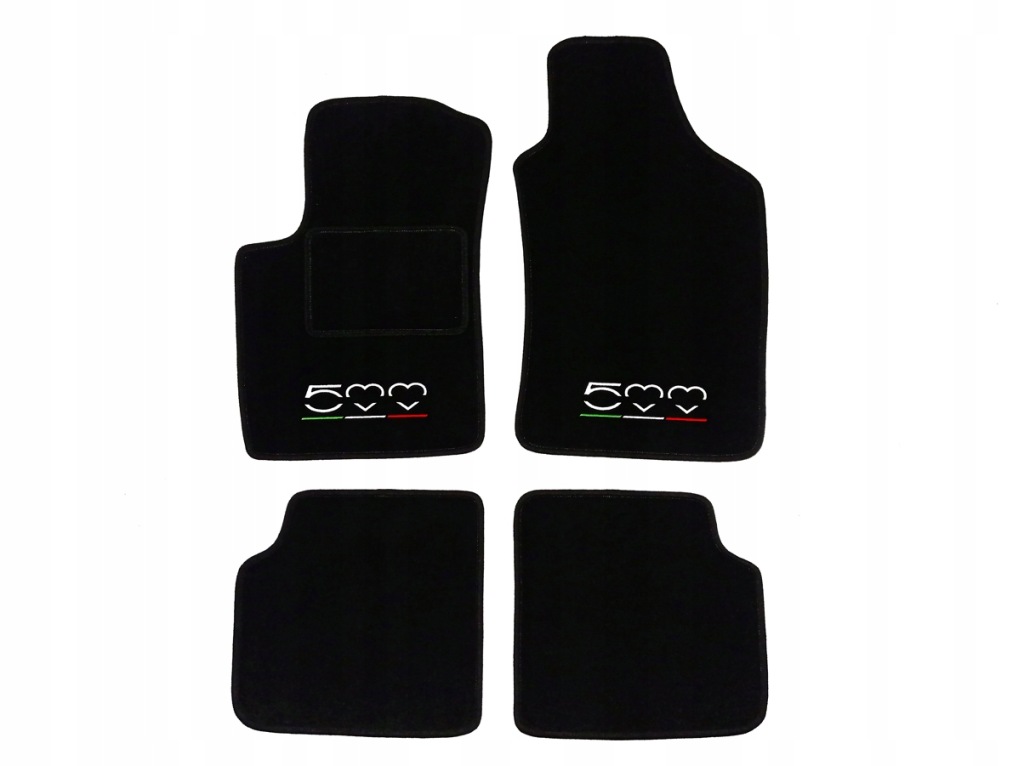 Sada Koberců Pro Fiat 500 (2007 ...) Krásná, Výrazná Výšivka