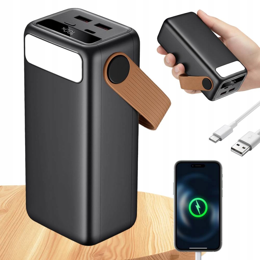 Power Bank Silný Rychlý QC4.0 40000MAH 1 Typ-c 2 Usb A 22,5W Bezpečný