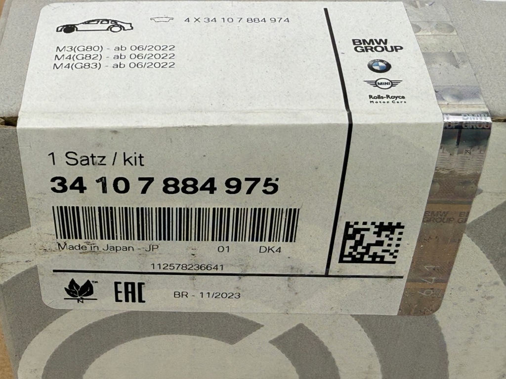 Bmw M2 M3 M4 Competition Klocki Hamulcowe Przód OE 34107884975 — zdjęcie 7