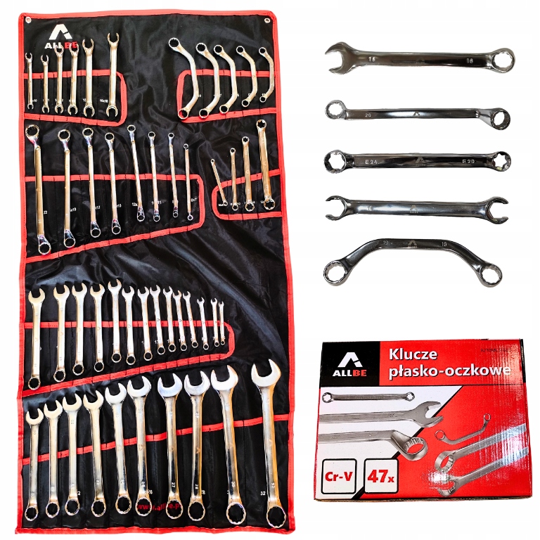 Klíče Ploché Očkové 6-32mm Plachta Plachta Sada Klíčů Torx Crv 47ks