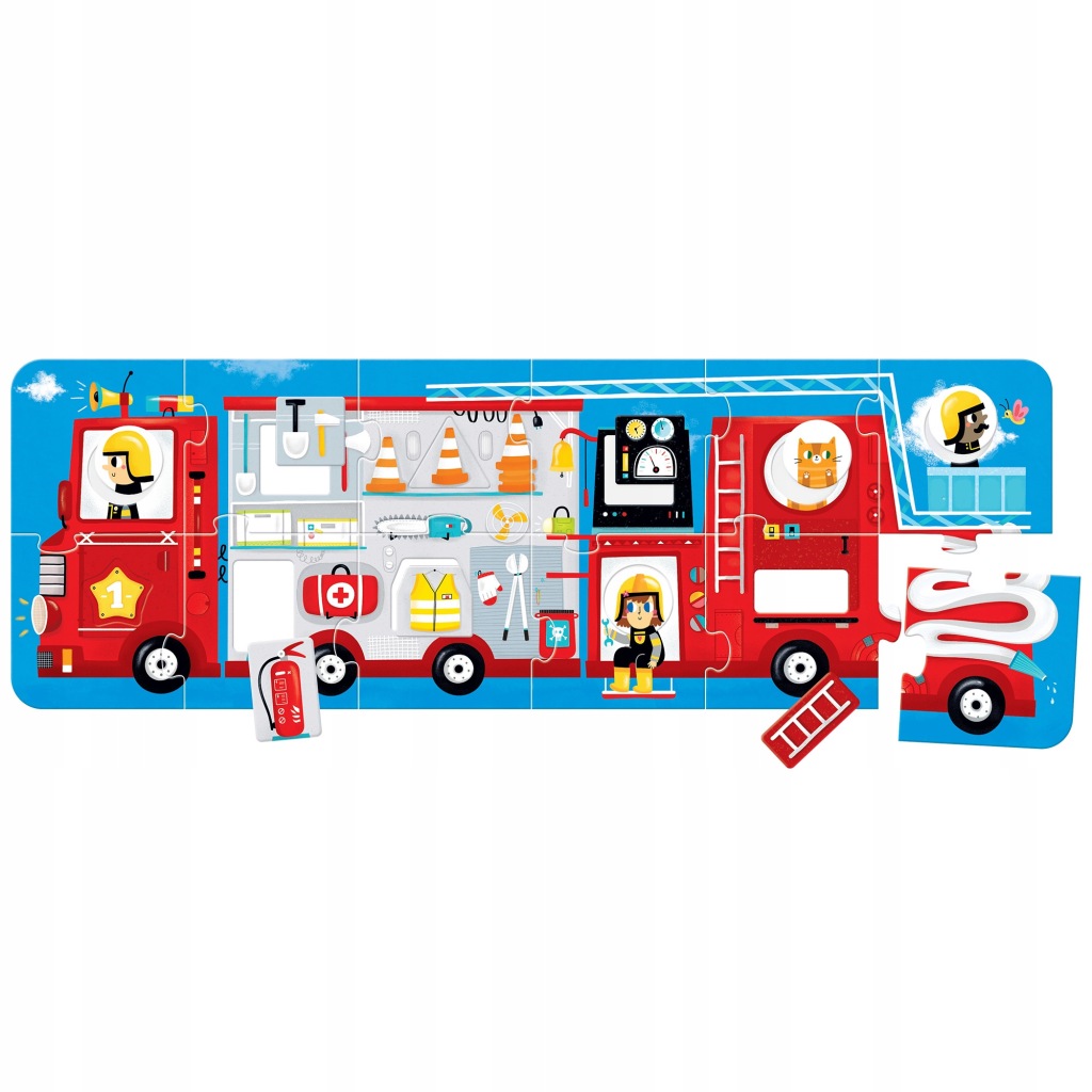 Czuczu Puzzle S Dírou Hasičský Vůz 32 Dílů Ideální Puzzle Pro 2 Roky